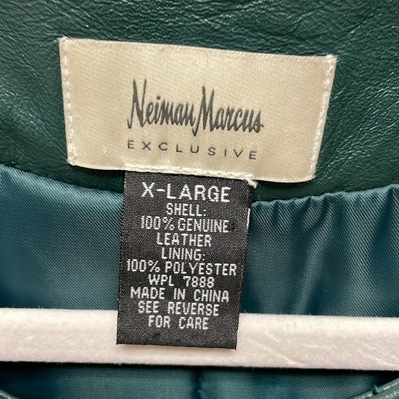 Neimann Marcus Basic Women’s Long Leather Coat, Pine Green Size XL - Picture 4 of 15
